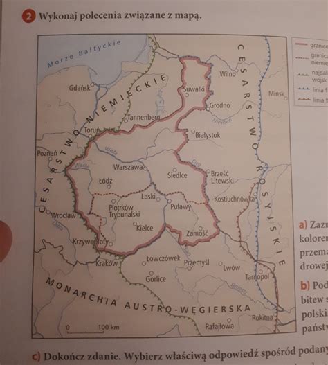Zaznacz Kolorem Czerwonym Granice Niemiecko Sowiecka - wykonaj polecenia związane w mapą A zaznacz na mapie kolorem czerwonym
