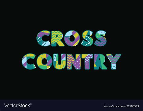 Cross Country Concept Word Art Royalty Free Vector Image