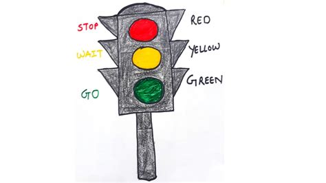 How To Draw Traffic Lights Easy For Kids Traffic Signals Traffic