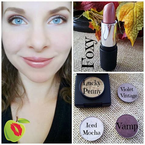 A Red Apple Lipstick Tutorial Using The Lipstick In Foxy Plus Eyeshadows In Lucky Penny Violet