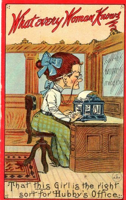 What Every Woman Knows Series Comic Valentine Postcard Homely Secretary