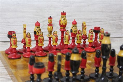 Soviet Chess Beautiful Old Fashioned Chess In Russia Elegant Etsy