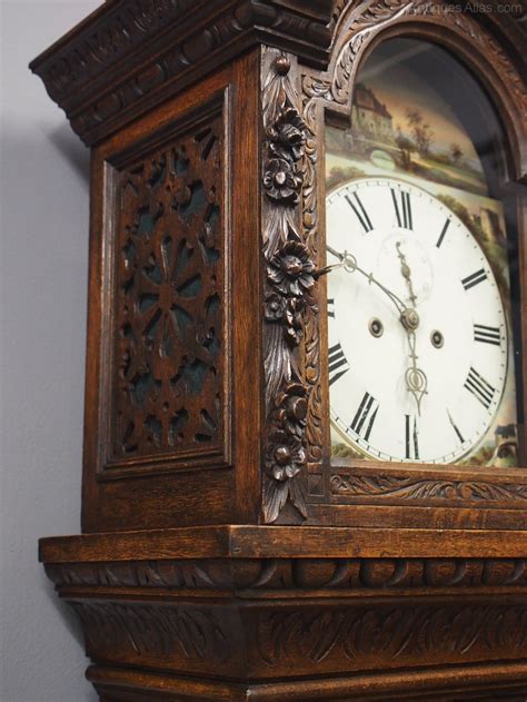Antiques Atlas Flemish Carved Oak Grandfather Clock