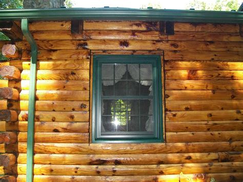 Replacement Windows New Windows And Door On Beautiful Log Cabin In