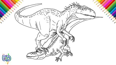 Indoraptor Vs Indominus Rex Coloring Pages Lago Wallpaper Porn Sex