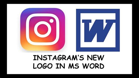 Instagram New Logo In Microsoft Word Youtube