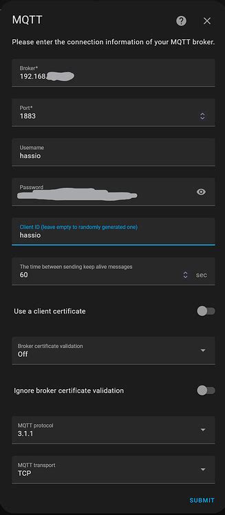 Mqtt Emqx Hassio Failed To Connect Configuration Home Assistant