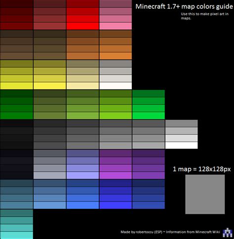 Colors In Minecraft Maps Summarized In A Image Rminecraft