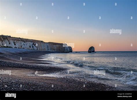 Sunrise At Freshwater Bay On The Isle Of Wight With The Chalk Cliffs