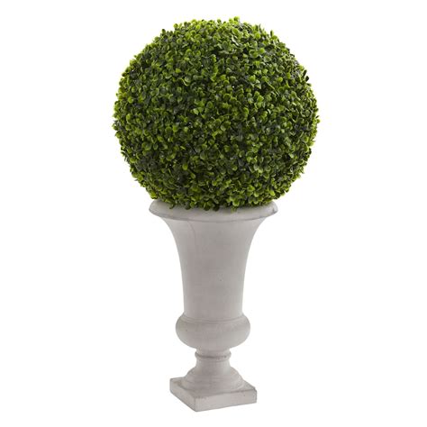 28 Boxwood Ball Topiary Artificial Plant In Urn Indooroutdoor