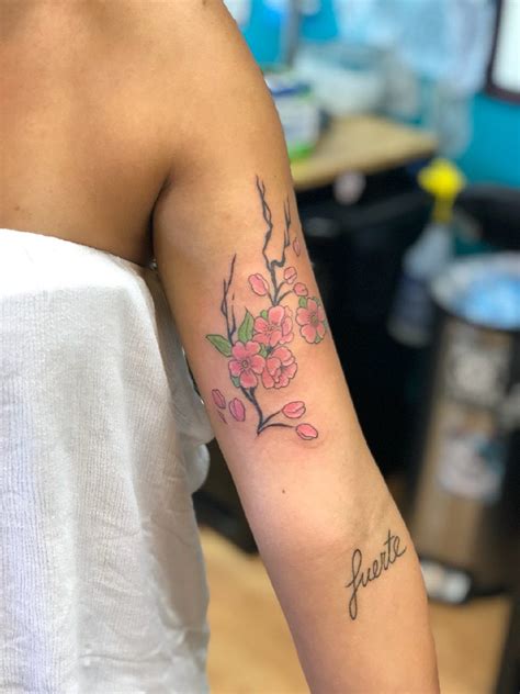 Cherry Blossom Tattoo By Buge Maui Tattoo Artist At Mid Pacific