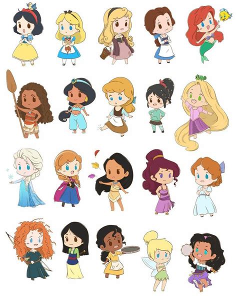 Princesas Cute Disney Drawings Kawaii Disney Cute Cartoon Drawings
