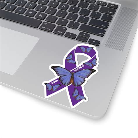 Lupus Awareness Sticker Lupus Ribbon Sticker Purple Etsy