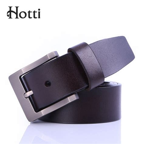 Hotti Brand Belt Men Belt Cowhide Genuine Leather Luxury Strap Male