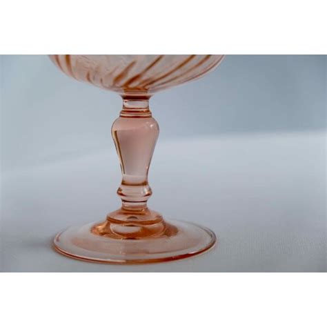 set of 6 cups champagne rose vintage rosaline pink swirl glass arcoroc luminarc france selency