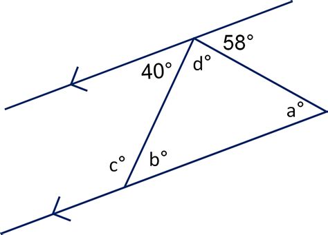 Geometry Angles In Triangles And On Parallel Lines Worksheet Edplace