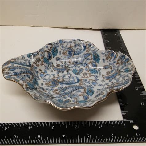 Lefton China Blue Paisley Mint Dish Ne 2349 Etsy