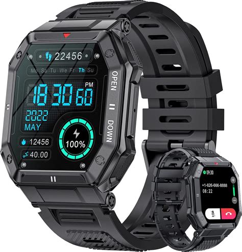 lige military smart watch for men with bluetooth make answer 1 85 hd outdoor tactical watch