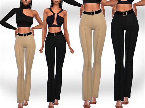 Cotton Trousers With Belt By Saliwa From Tsr • Sims 4 Downloads