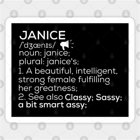janice name definition janice female name janice sticker teepublic