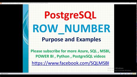 Postgresql Tutorials Row Number In Postgresql Rownumber Examples