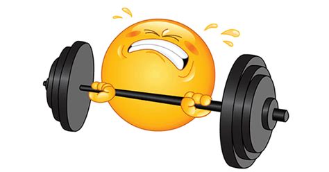 Smiley Lifting Weights Symbols And Emoticons