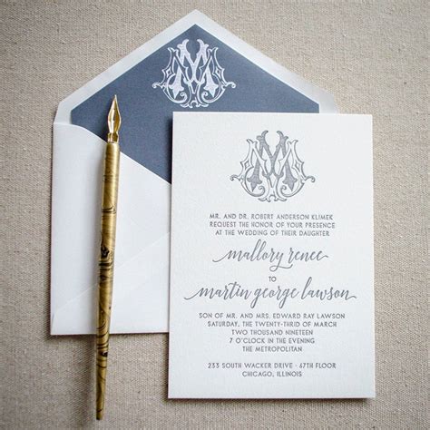 formal monogram letterpress wedding invitations personalized etsy letterpress wedding