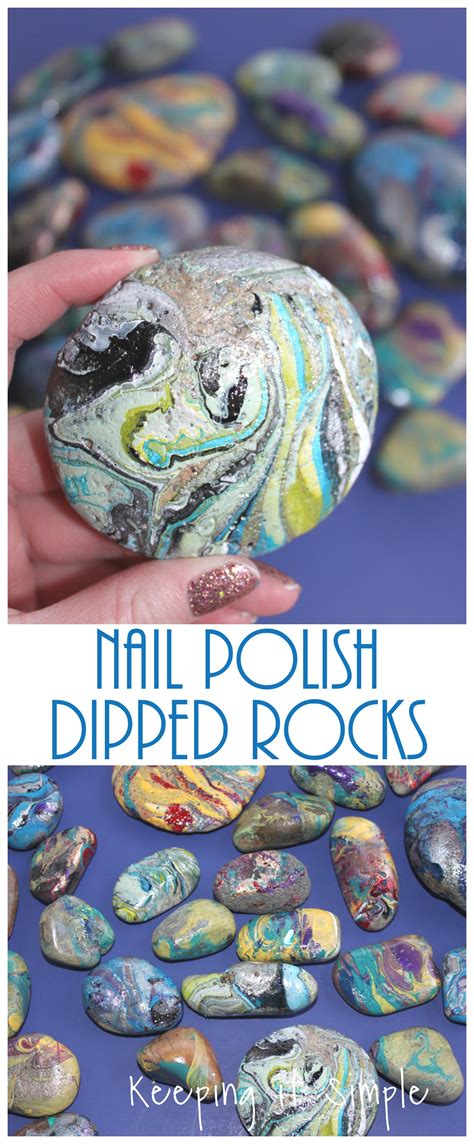 First, use a cotton swab to rub petroleum jelly (like vaseline) on your cuticles and the skin. Painted Rocks -Nail Polish Dipped Rocks • Keeping it Simple