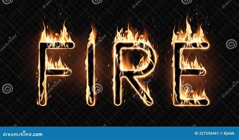 The Word Fire Is Written In Fiery Letters On A Black Background A