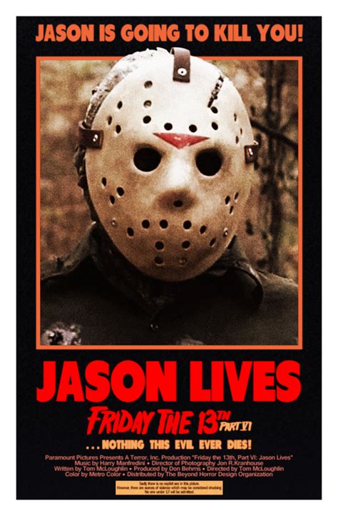 Jason Lives Friday The 13th Part Vi 1986 Friday The 13th Horror Movie Art Horror Movie
