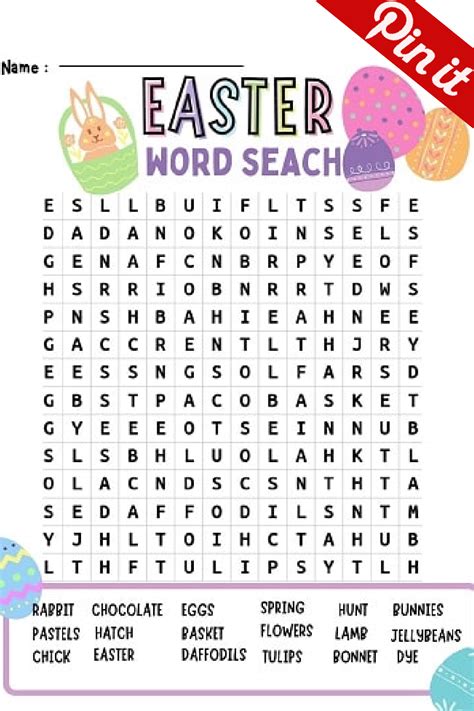 Easter Word Search Free Printable Pdf Word Seach Printable