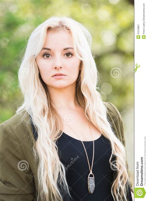 Brown Eyes And Blonde Hair Stock Image Image Of Beautiful