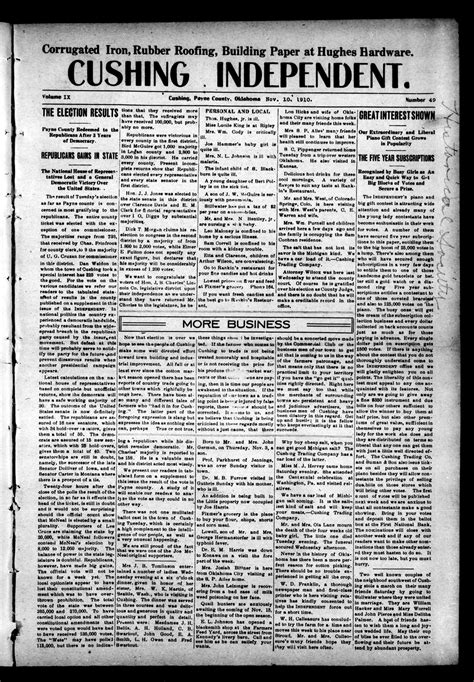 Cushing Independent. (Cushing, Okla.), Vol. 9, No. 49, Ed. 1 Thursday