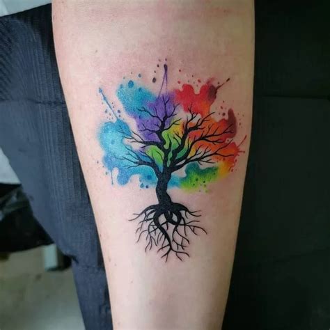 Watercolor Tree Tattoo Tattoogoto