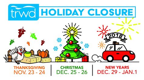 Holiday Closures Tarrant Regional Water District