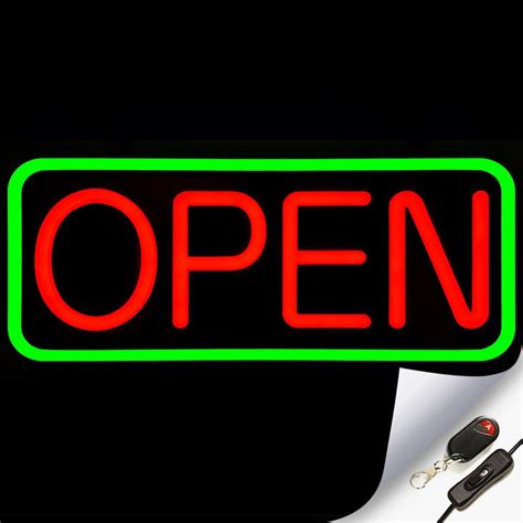 Large Flashing Led Neon Open Sign Light For Businesses With Remote