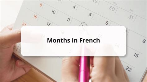 Months In French With Audio And More