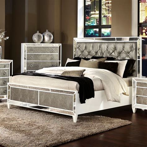 Mirrored bedroom furniture for sale. Monroe+Panel+Bed | Glass bedroom furniture, Glass bedroom ...