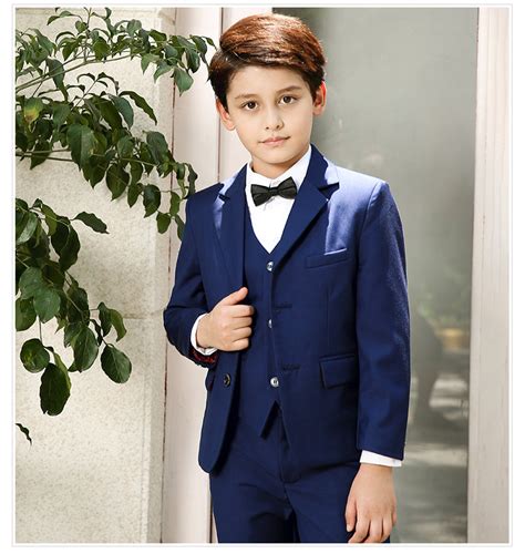 Blueblack Boys Suits For Weddings Kids Little Groom Suit 3 Piecesja