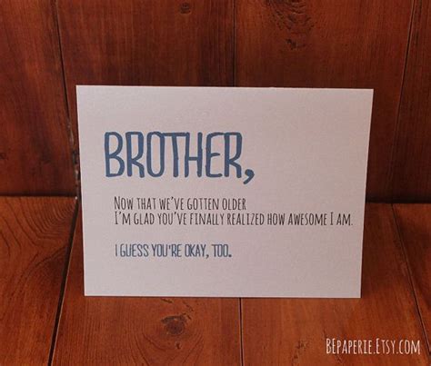 Brother Card Brother Birthday Card Funny Card Card For Friend