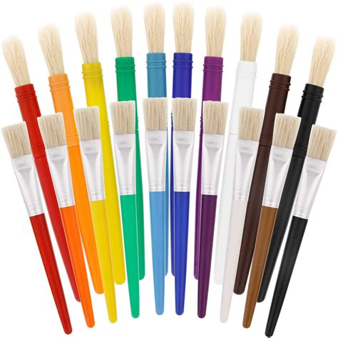 Childrens Paint Brushes 8 Pcs Colorful Kids Paint Brush Set Plastic