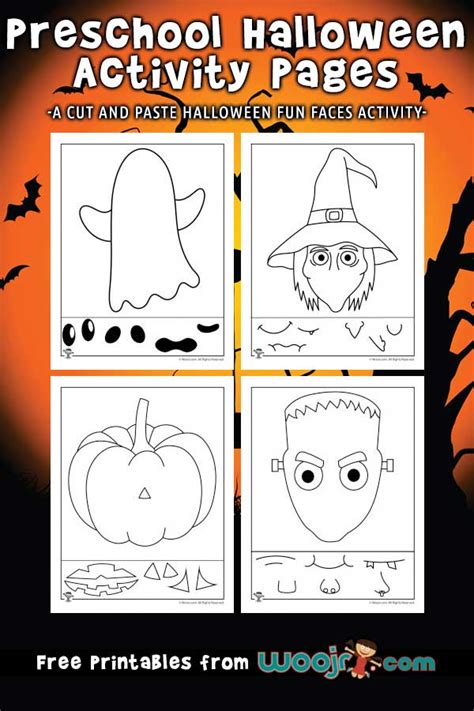 Preschool Halloween Activity Pages Cut And Paste Halloween Fun Faces