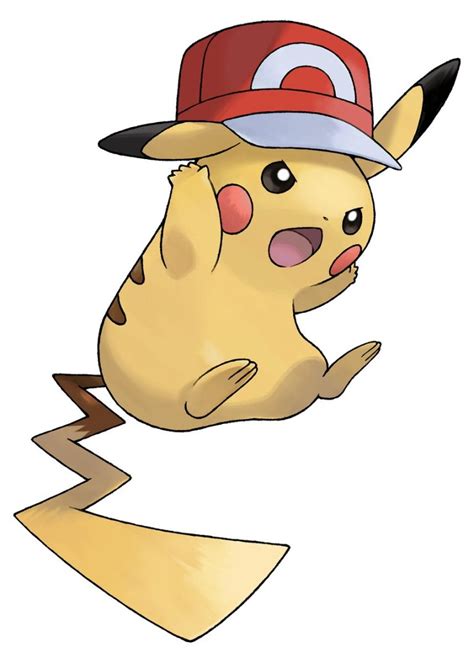Official Pokémon Artwork For Pikachu Wearing All Of Ashs Caps From