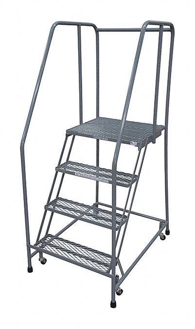 Cotterman 4 Step Rolling Ladder Expanded Metal Step Tread 70 In