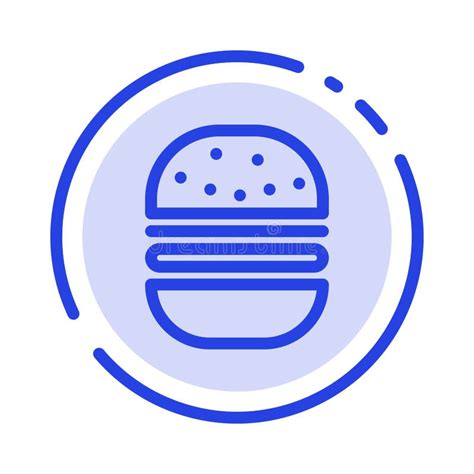 Burger Fast Food Fast Food Blue Logo Line Style Stock Vector