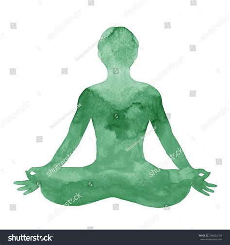 Lotus Pose Yoga Mudra Hand Green Stock Illustration 296553104