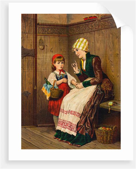little red riding hood being instructed by her mother posters and prints by corbis