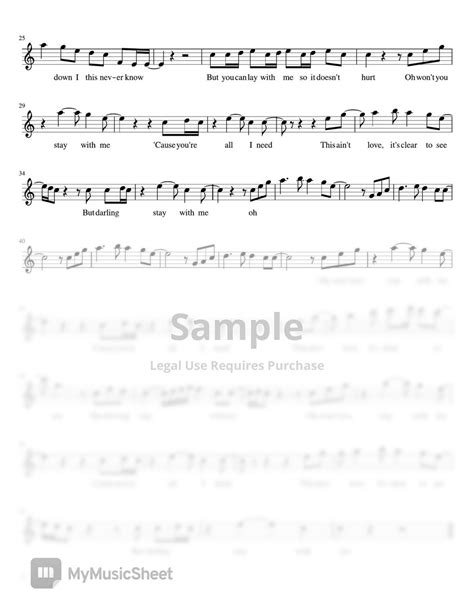 Stay With Me Sam Smith Flute Solo Sheets