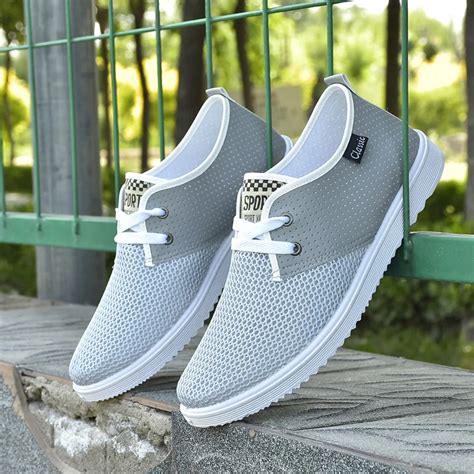 Mens Summer Autumn Mesh Shoes Male Lace Up Shoes Breathable Casual