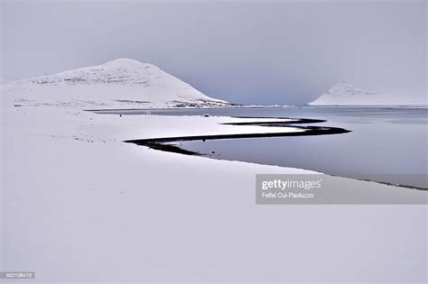 Winter Snowy Fjord Landscape At Dyrafjordur In Westfjords Of Iceland